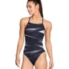 Speedo Women's Infinite Pulse Crossback One Piece Swimsuit -Swimming Equipment 5665855340712 blackwhite 1a