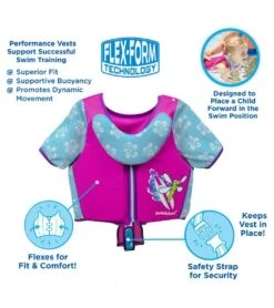 Kids' Deluxe Swim Trainer Vest With Collar 14 Kids' Deluxe Swim Trainer Vest With Collar -Swimming Equipment 5665917108392 pinkblue 4a