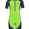 AQUASPHERE Juniors' Stingray Short Sleeve Thermal Suit -Swimming Equipment 5666232402088 brightgreennavyblue 1a