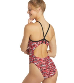 Shark Thin Strap One Piece Swimsuit -Swimming Equipment 5667029352616 red 3a