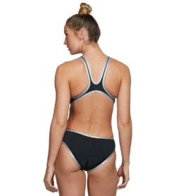 Arena Women's One Big Logo One Piece Swimsuit -Swimming Equipment 5667733176488 blacksilver 3a