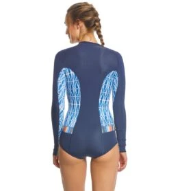 Rip Curl Women's G Bomb Long Sleeve Sublimated Bikini Cut Springsuit -Swimming Equipment 5667933913256 blue 3a
