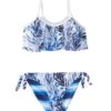 Girls' Ombre Leaf Flounce Bikini Set (Toddler, Little Kid, Big Kid) -Swimming Equipment 5668491755688 bluewhite 1a