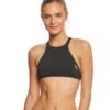 Arena Women's Rulebreaker Think Crop Top Bikini Top -Swimming Equipment 5668808065192 blackyellowstar 1a