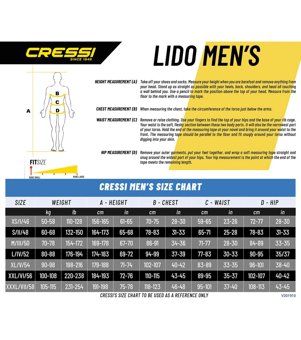 CRESSI Men's 2mm Lido Short Sleeve Springsuit Wetsuit 10 CRESSI Men's 2mm Lido Short Sleeve Springsuit Wetsuit - Image 8