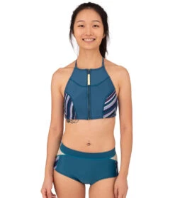 Level Six Women's 1.2mm Jade Boyshort Bottom -Swimming Equipment 5669512118440 darktealsunnylime 4a