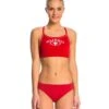 Lifeguard Thin Strap Piped Two Piece Bikini Swimsuit Set 2 Lifeguard Thin Strap Piped Two Piece Bikini Swimsuit Set -Swimming Equipment 5670011535528 red 1a