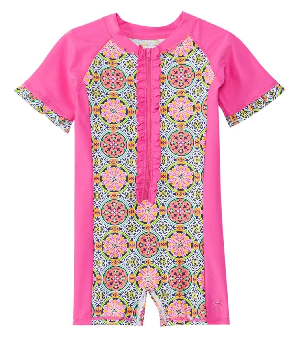 Girls' UPF 50+ Turkish Rose S/S Rashguard Onesie (6-24mos) 3 Girls' UPF 50+ Turkish Rose S/S Rashguard Onesie (6-24mos)