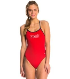 Lifeguard Varsity Solid One Piece Swimsuit