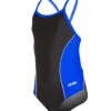 Girls' Team Color Block V-2 Back One Piece Swimsuit -Swimming Equipment 5671660781736 blackroyalwhite 1a
