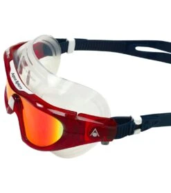 AQUASPHERE Vista Pro Mirrored Lens Mask -Swimming Equipment 6215487783080 redmirroredlensdarkbluered 3a