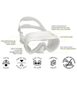 CRESSI A1 Yellow Anti-Fog Lens Scuba Mask -Swimming Equipment 6229797830824 whitewhite 5a