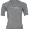 Xcel Boys' Premium Stretch Short Sleeve Rash Guard (Little Kid, Big Kid) -Swimming Equipment 6287098183848 athleticheather 1a