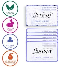 Sweet Dreams Aromatherapy Sheet Mask 5 Count, Yarrow Lavender -Swimming Equipment 6611789414568 5