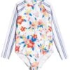 Roxy Girls' Friendly Flower Longsleeve One Piece Swimsuit -Swimming Equipment 6628695900328 brightwhitesayalights 1a