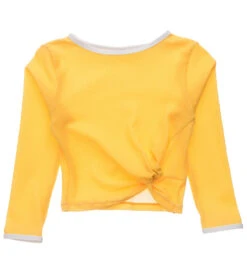 Girls' Marigold Long Sleeve Wrap Rash Guard Crop Top (Big Kid)