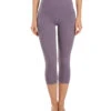 Uphold Solid High Waisted Capri Leggings With Pockets 21" -Swimming Equipment 6763933302952 purpletaupe 1a
