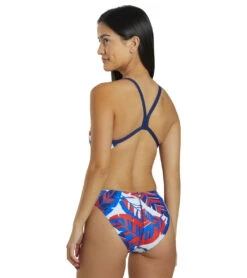 Arena Women's Tropicals Challenge Back One Piece Swimsuit -Swimming Equipment 6813957619880 navyredmulti 3a