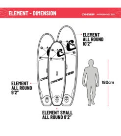 CRESSI Element Small All Around 8’2’’ Inflatable SUP Set -Swimming Equipment 6856348795048 whiteaqua 7a
