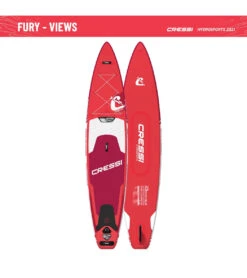 CRESSI Set Isup Fury Touring Dc 12’2’' Rosso Inflatable SUP -Swimming Equipment 6856350761128 redwhite 11a