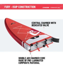 CRESSI Set Isup Fury Touring Dc 12’2’' Rosso Inflatable SUP -Swimming Equipment 6856350761128 redwhite 13a
