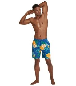 Speedo Men's 18" Printed Swim Trunks -Swimming Equipment 7008198885544 palaceblue 4a