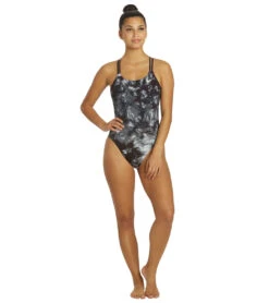 Nike Women's Hydrastrong Tie Dye Spiderback One Piece Swimsuit -Swimming Equipment 7143578009768 black 4a
