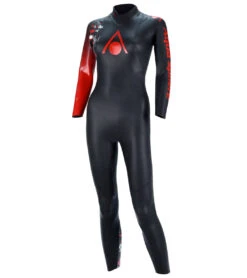 AQUASPHERE Women's Racer V3 Tri Wetsuit -Swimming Equipment 7197878124712 blackred 4a
