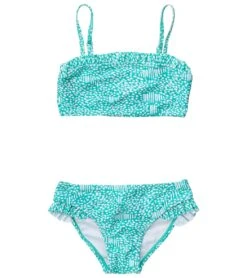 Girls' Spearmint Spot Frilled Bandeau Bikini Set (Toddler, Little Kid, Big Kid)