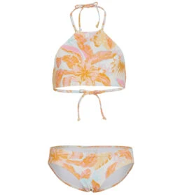 Billabong Girls' Tropical Punch High Neck Two Piece Bikini Set (Little Kid, Big Kid)
