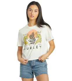 HURLEY Women's Le Tigre Cropped Crew Tee