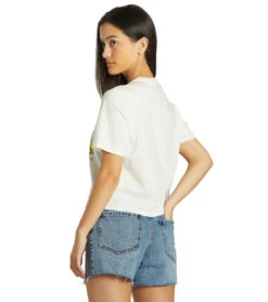 HURLEY Women's Le Tigre Cropped Crew Tee -Swimming Equipment 7333623234728 marshmallow 3a