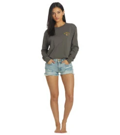 HURLEY Women's Dreamer Cropped Tee -Swimming Equipment 7333623595176 castlerock 4a