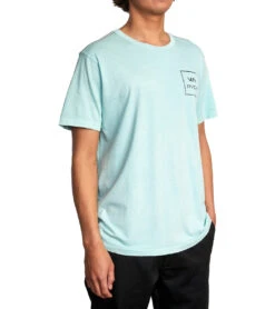 RVCA Men's All The Way Short Sleeve Tee -Swimming Equipment 7375242199208 aquahaze 2a