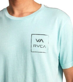 RVCA Men's All The Way Short Sleeve Tee -Swimming Equipment 7375242199208 aquahaze 5a