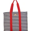 Nautical Striped Square Shoulder Tote 2 Nautical Striped Square Shoulder Tote -Swimming Equipment 7400663187624 redwhitenavy 1a
