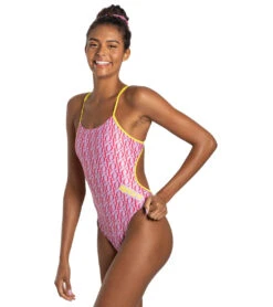 Sporti X Alex & Gretchen Walsh XOXO Tracy Double Strap One Piece Swimsuit -Swimming Equipment 7424673677480 pink 8a