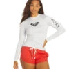 Roxy Women's Whole Hearted Long Sleeve UPF 50 Rash Guard 1 Roxy Women's Whole Hearted Long Sleeve UPF 50 Rash Guard -Swimming Equipment 7427780673704 brightwhite 1a