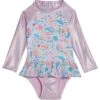 Girls' Fantasea Mermaids Alissa UPF 50+ Long Sleeve One Piece Swimsuit (Baby) -Swimming Equipment 7438199161000 fantaseamermaids 1a