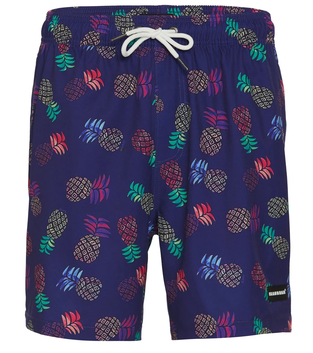 Men's 17" Color Pine Printed Swim Trunks 3 Men's 17" Color Pine Printed Swim Trunks