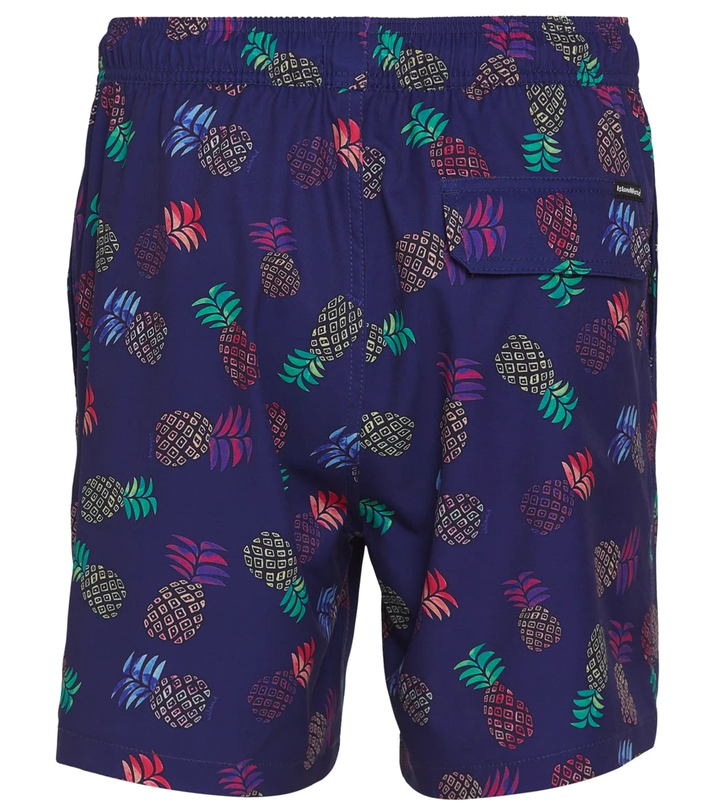 Men's 17" Color Pine Printed Swim Trunks 4 Men's 17" Color Pine Printed Swim Trunks - Image 2