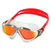 AQUASPHERE Vista Titanium Mirrored Lens Mask -Swimming Equipment 7473587716264 redtitaniummirroredlenswhitewithredstrap 1a