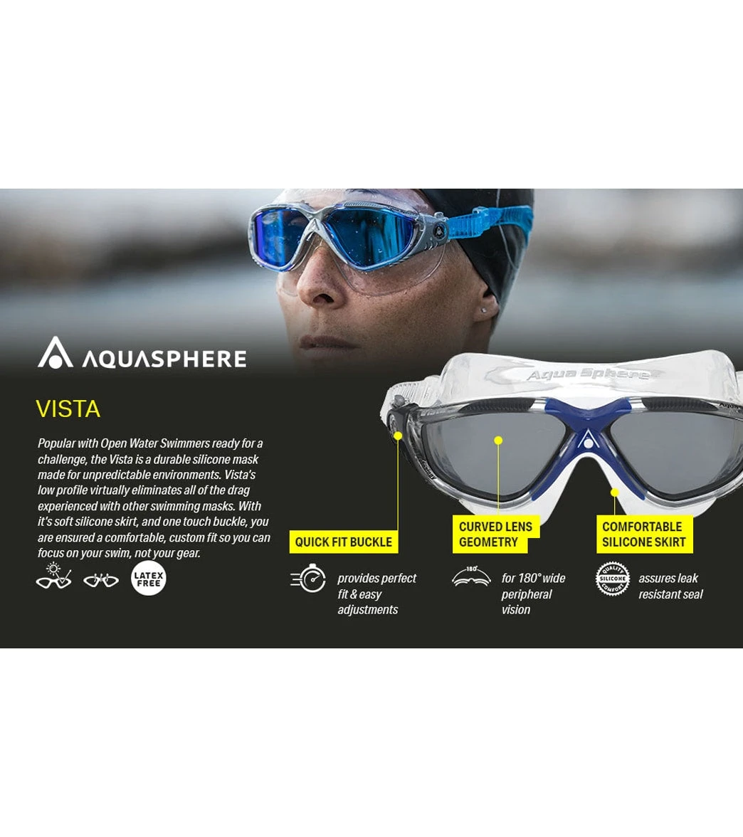 AQUASPHERE Vista Titanium Mirrored Lens Mask 7 AQUASPHERE Vista Titanium Mirrored Lens Mask - Image 5