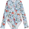Seafolly Girls' Summer Vacay Long Sleeve One Piece Swimsuit (Big Kid) -Swimming Equipment 7548774940840 summervacay 1a
