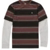 Volcom Boys' Bandstone Twofer Long Sleeve Tee (Big Kid) -Swimming Equipment 7583210700968 mahogany 1a