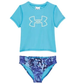 Under Armour Girls' UA Animal Tropic Two Piece Rashguard Set (Little Kid)