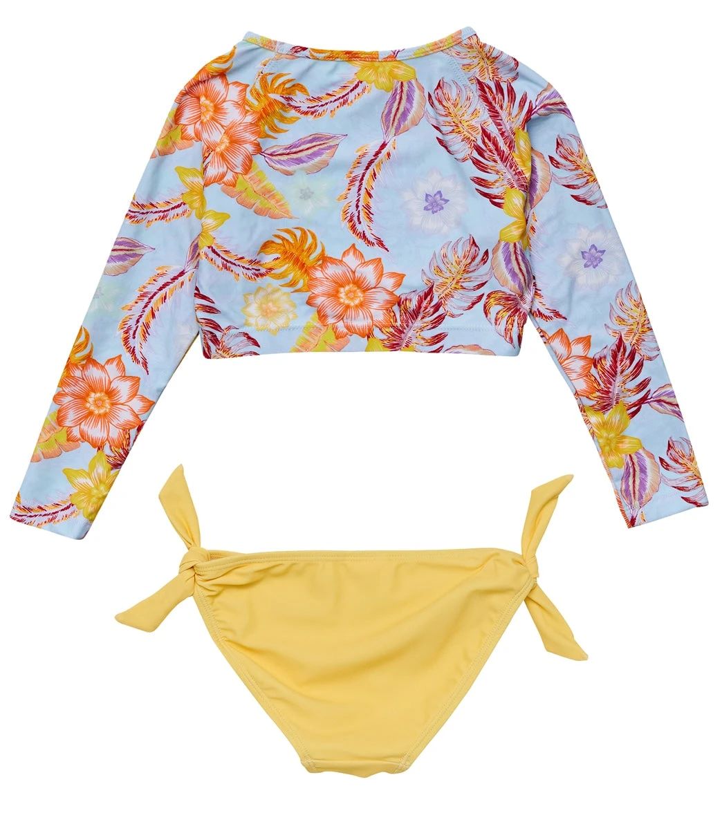 Girls' Boho Tropical Crop Long Sleeve Rashguard Set (Toddler, Little Kid, Big Kid) 4 Girls' Boho Tropical Crop Long Sleeve Rashguard Set (Toddler, Little Kid, Big Kid) - Image 2