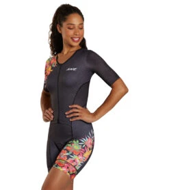 ZOOT Women's Ltd Tri Aero Fz Racesuit -Swimming Equipment 7757439041704 aliiblack 4a